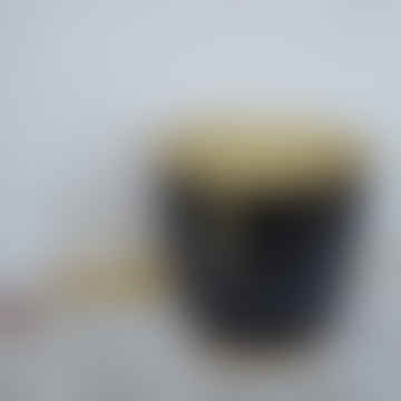 12 cm schwarz & cremefarbener Keramikpflanztopf