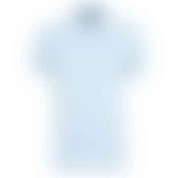 Barbour Pique Tartan Trim Polo Shirt Niagra Mist Blue
