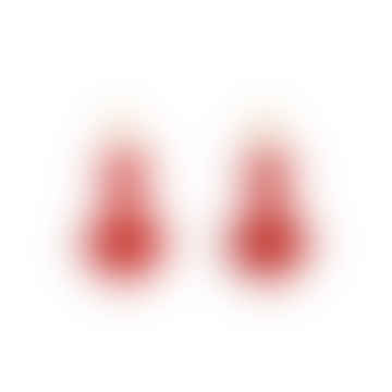 Boucles d'oreilles de chute du cœur - Sienna rouge
