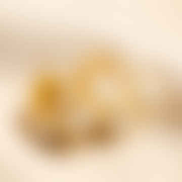 Boucles d'oreilles de cerceau de perle ovales épais en or