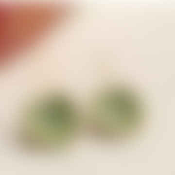 Boucles d'oreilles lice de trèfle vert saule