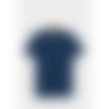 Camiseta de cuello de la tripulación de algodón orgánico elio en azul