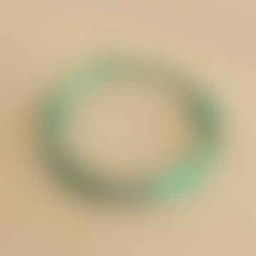 Pulsera de satén con anillos - verde/plata