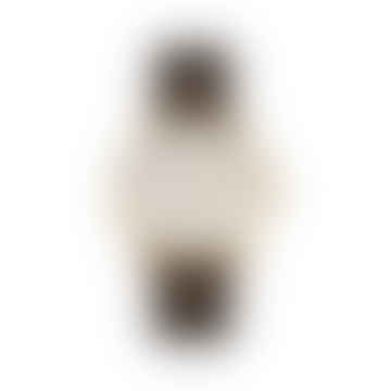 Orologio tubo | Custodia bianca in ottone T32 con cinturino in pelle marrone