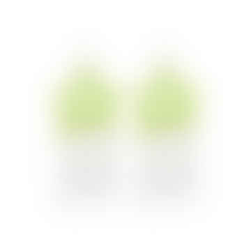 Star Chandelier Earrings - Lime Green & Iridescent