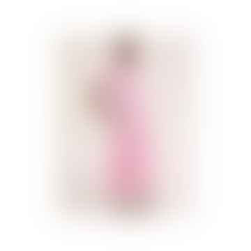 Nina Belted Retalled MAXI Vestido Hot Pink Pink Blossom Impresión
