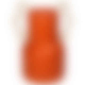 Jarrón de color naranja pop de color con manijas de bamboleo
