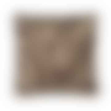 Coussin de la faune, coton / lin, L 50 x W 50 cm, brun foncé