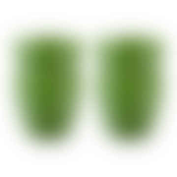 Les émeraudes: 4 tasses en céramique côtelées, vert