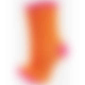 Women Cotton Glitter Socks Polka Dot Spots In Orange & Pink: Uk 3-7 | Eu 36-40