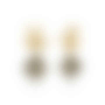 Nuria Raw Crystal Earrings - Smoky