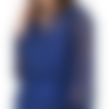 Msh Animal Print Shirred Shoulder Chiffon Midi Dress In Blue