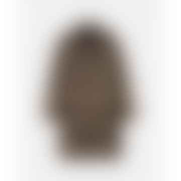 Luisa Cerano Shimmer Tweed Check Raw Hem Coat Col: 15 Dark Brown, Size