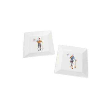 Set of 2 Square Skiers Plates
