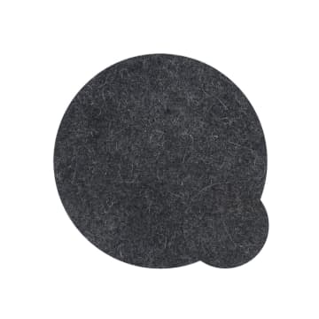 Set of 4 Dark Grey Felt Placemats and Coasters