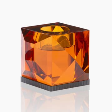 Ophelia Amber Cut Kristall T-Light Kerzenhalter