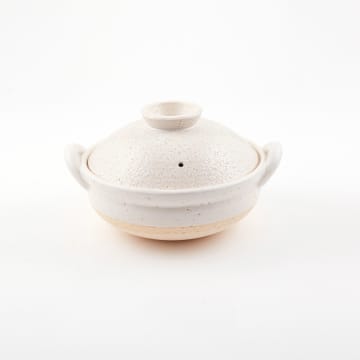 Medium Mushi Nabe Steamer Donabe Clay Cooking Pot - White