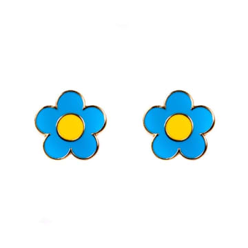 Annie Flower Emaille Ohrstecker Blau