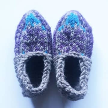 Botanical I Knitted Baby Shoe Purple