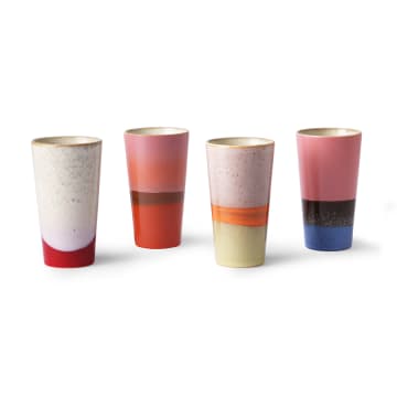 70s Ceramics Aquarius Latte Mugs - Set of 4