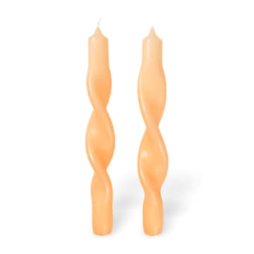 2er Set Twisted Candles Yellow