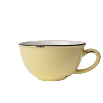 Yellow Cafe Au Lait Vintage Tinware Mug
