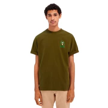 Camiseta con diseño de jersey de algodón relajado verde