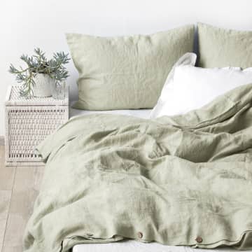 Bettbezug 100% Leinen - Salbeigrün, 200x200cm