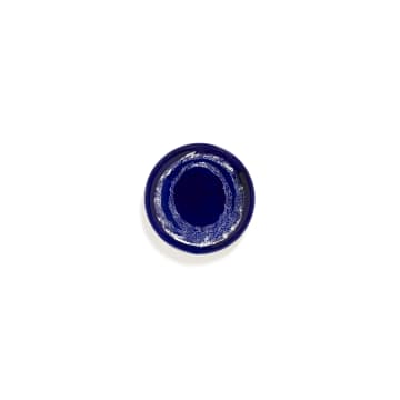 Plate S 19 cm Lapis Lazuli Swirl-Dots White Feast Ottolenghi
