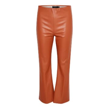 Kayleen Faux Leather Pants Orange