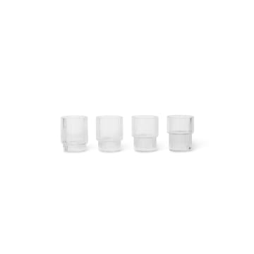 Vasos pequeños ondulados - Juego de 4 - Transparente