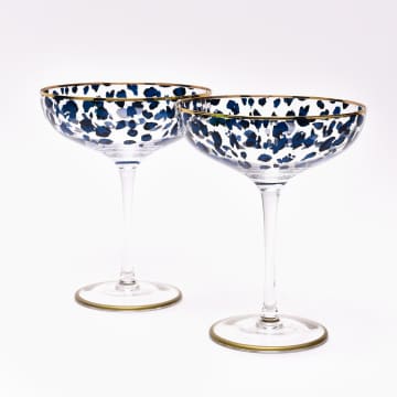 Set of 2 Leopard Print Cocktail Glasses