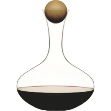 Clear Wine Carafe with Oak Stopper