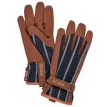 Sophie Conran Navy Ticking Stripe Gardening Gloves