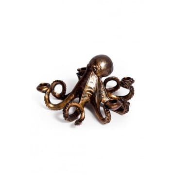 Bronze Octopus Antique Candlestick Holder