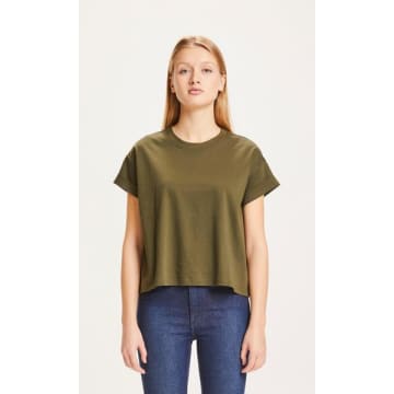 Violet Loose Roll Up T Shirt Forest Green