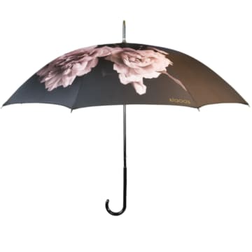 Parapluie Design En Textile Recycle Pivoine Noire