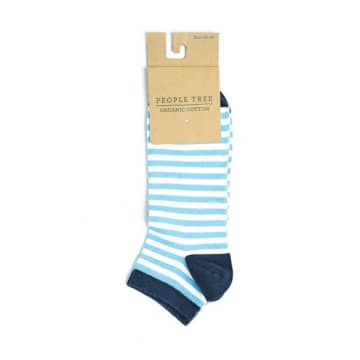 Chaussettes Courtes Stripe Trainer Socks In Blue