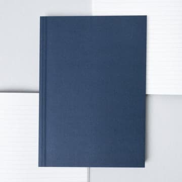 Medium Layflat Notebook Navy And Rust Ruled