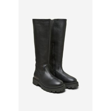 Black Emma High Shafted Leather Boot