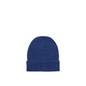 Wool Ribbed Blue Hat