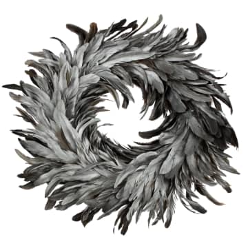 Large Silver Feather Wreath