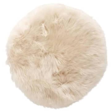 Cojín de asiento de piel de oveja - blanco
