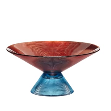Glass Bowl - Blue / Orange