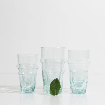 6 Glasses Coffee / Tea / Water / Juice - Beldi Glass Recyclaisanal