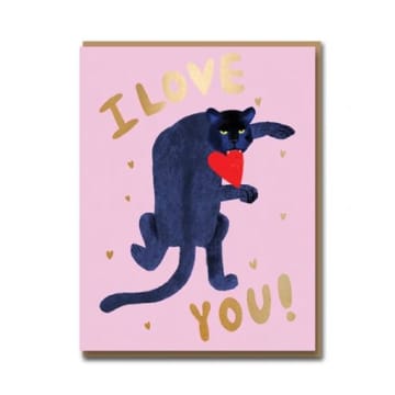 Gato grande te amo tarjeta de felicitaciones