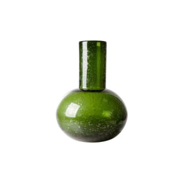 Vase soufflé en verre vert