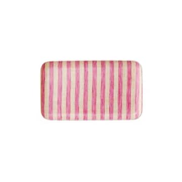 Michelle Tray In Pink & Natural Stripes