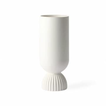 Vase en céramique Base côtelée Blanc