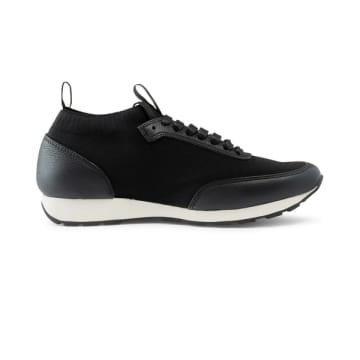 Leather & Sock Runner Black